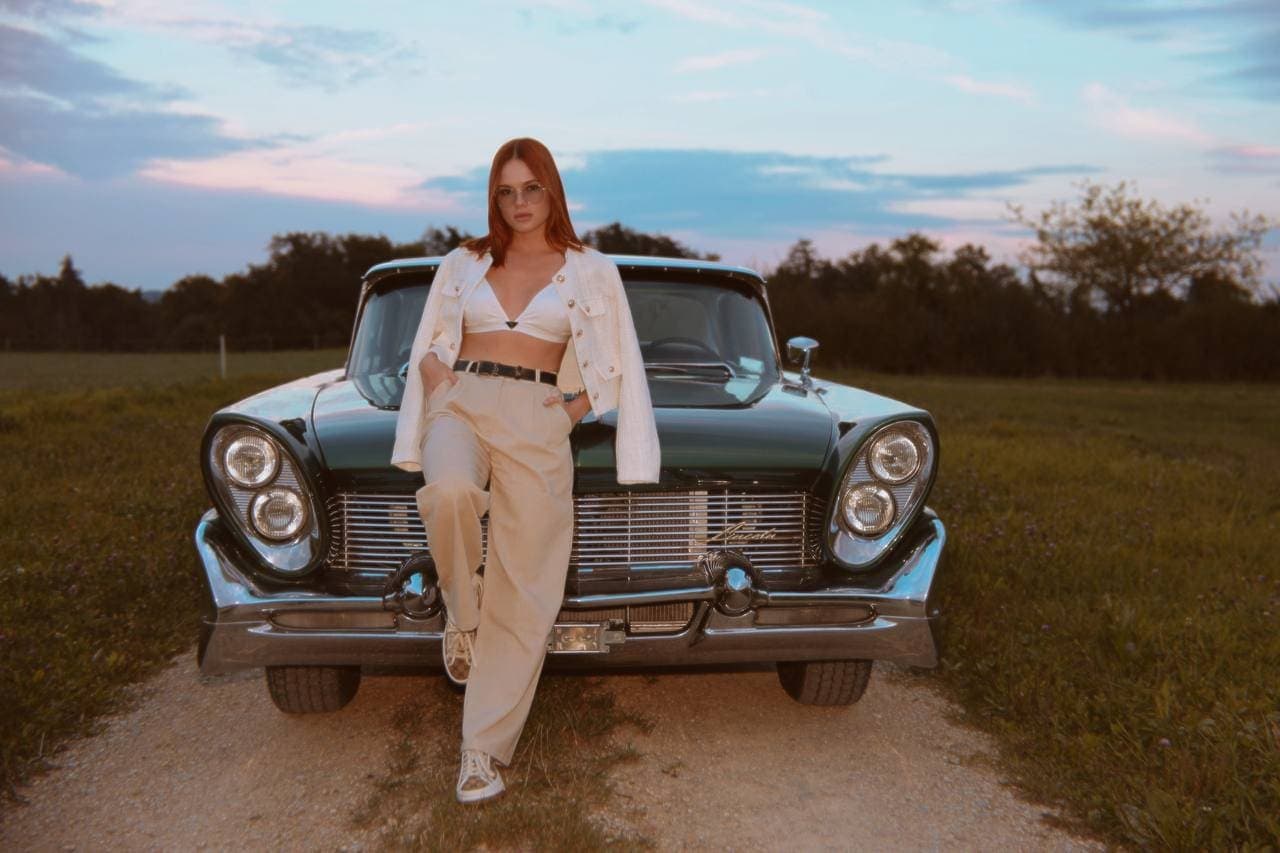 Vintage car — golden hour